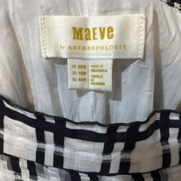 Maeve by Anthropologie Midi Skirt Black White Womens Size 16 - Picture 7 of 9